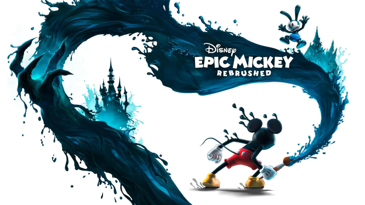 Mickey saca su pincel en el arte promocional de Epic Mickey: Rebrushed.