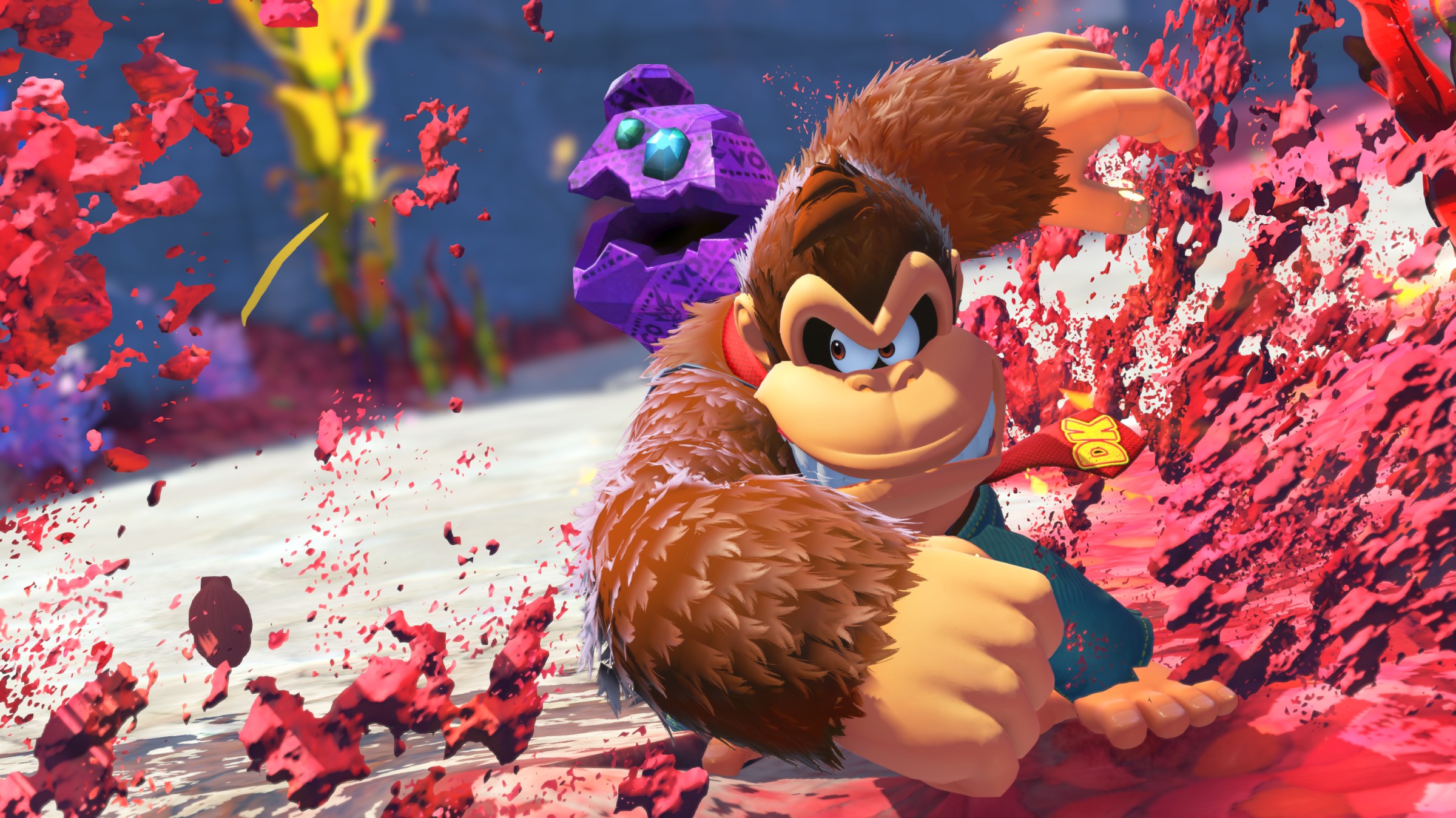 Captura de pantalla del videojuego Donkey Kong Bananza.