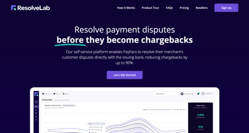 Página de inicio de ResolveLab