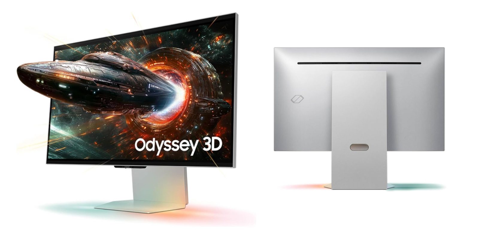 Imagen que muestra renderizados del monitor 3D Odyssey de Samsung.