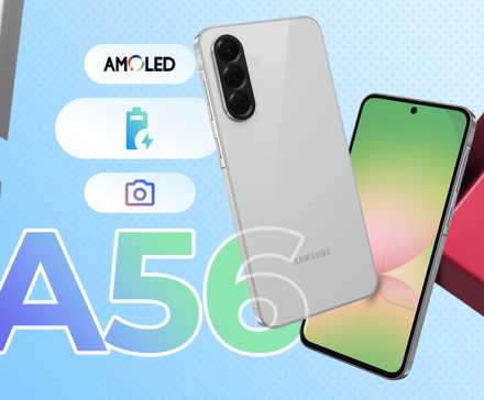 Samsung Galaxy A56 con algunos iconos al lado