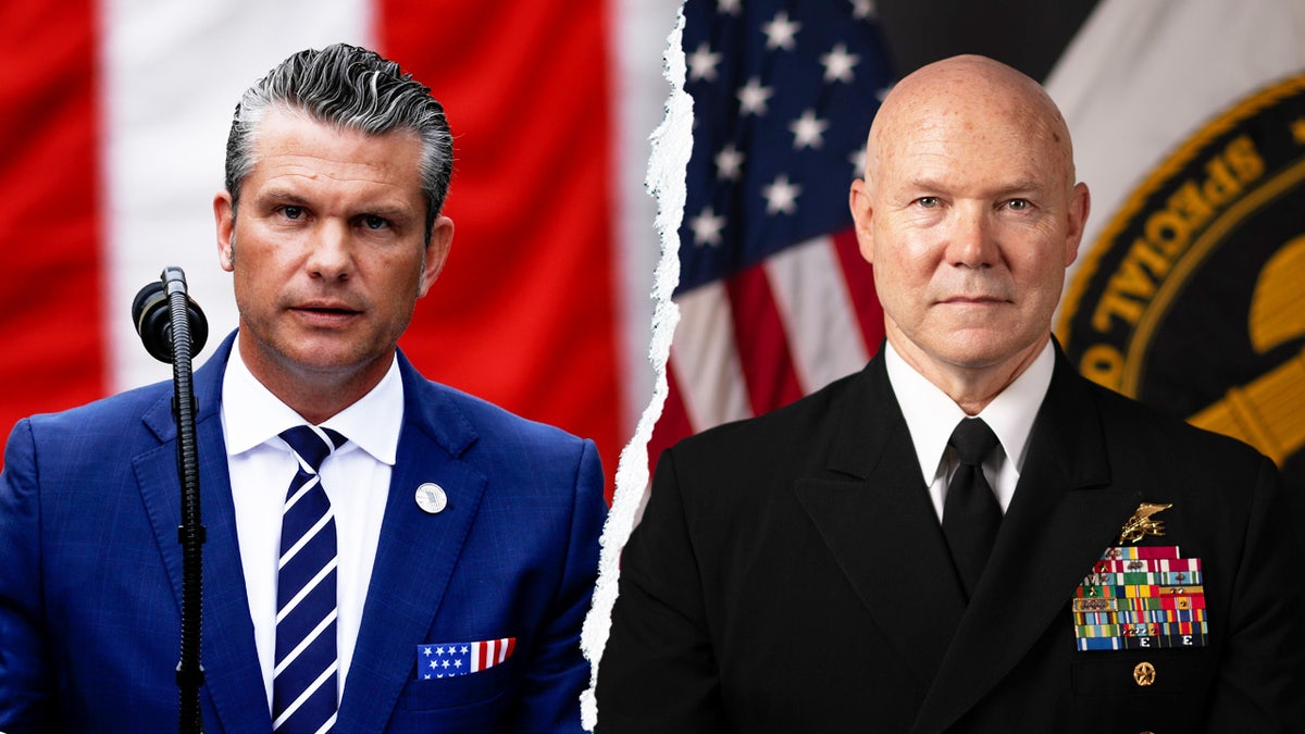 El Secretario de Guerra Pete Hegseth y el almirante Frank 