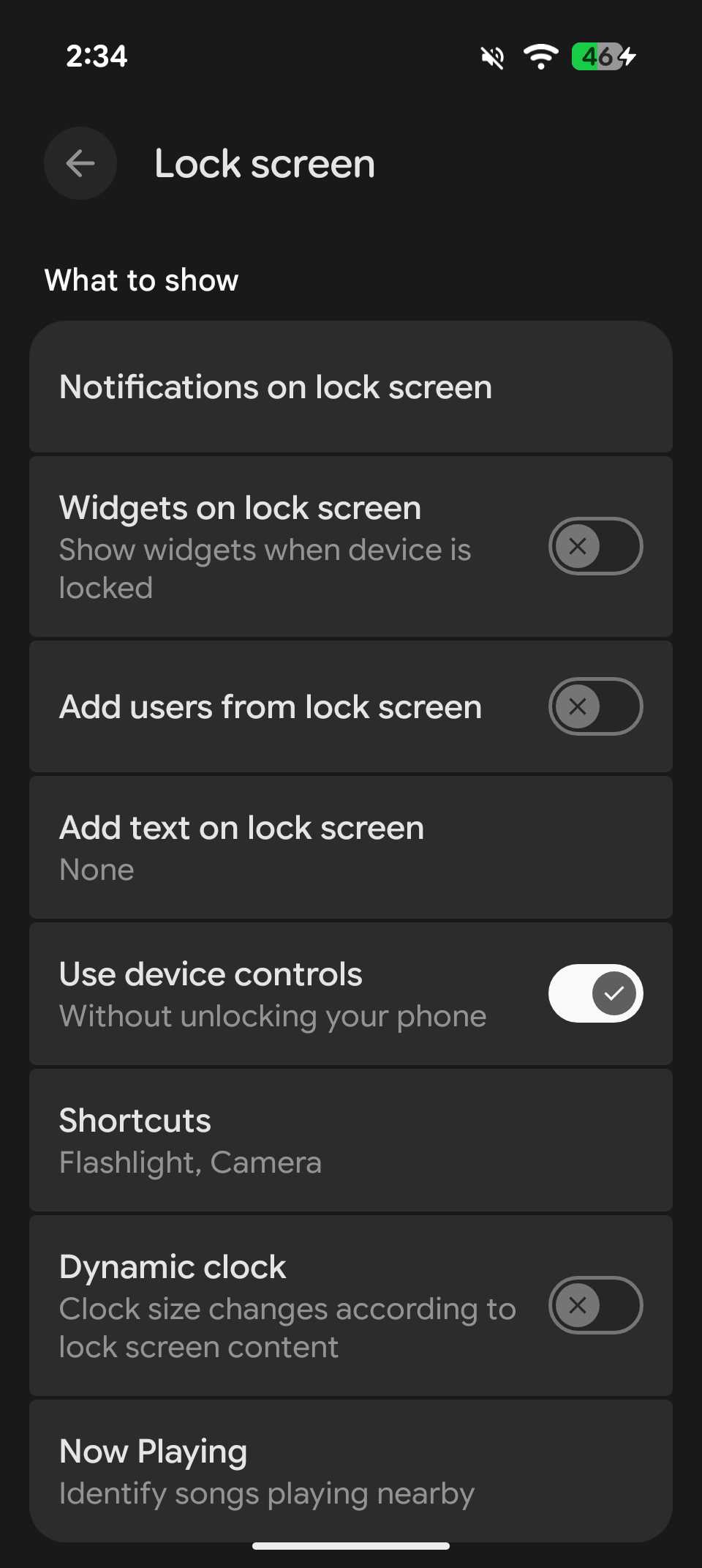Configuración de pantalla de bloqueo en Android 16 QPR2 con opción de widgets de pantalla de bloqueo