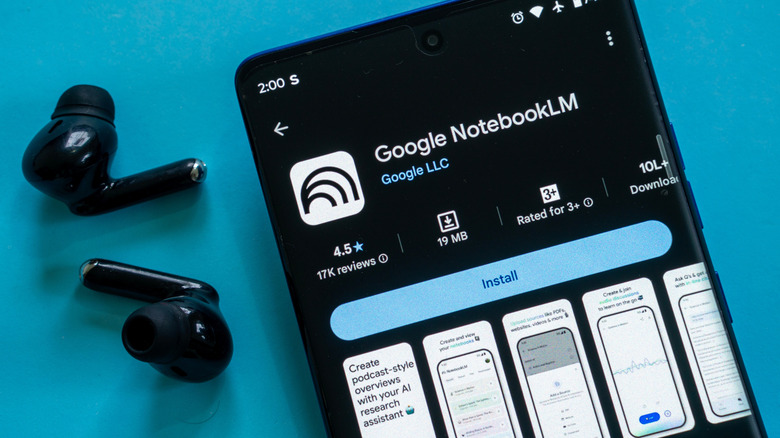 Aplicación Google NotebookLM en el teléfono