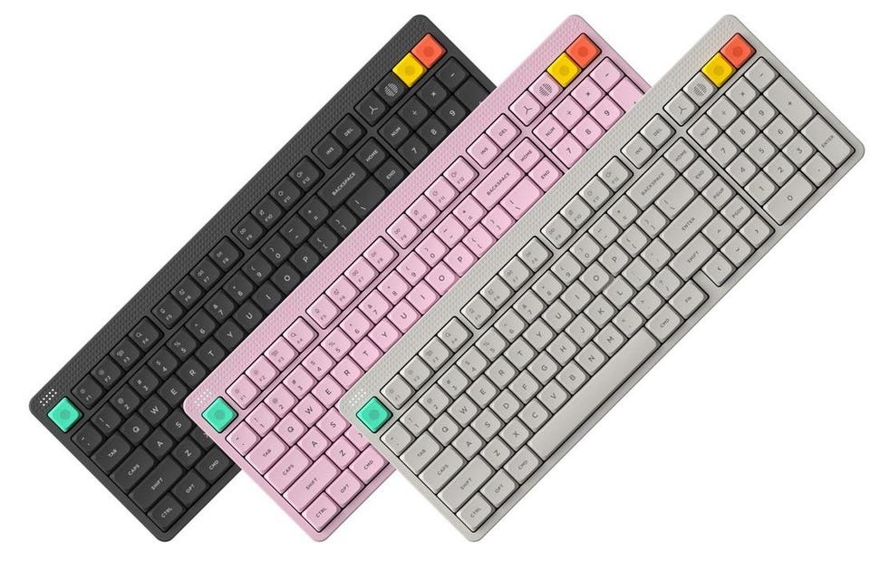 Nuphy NODE 100 en colores Lunar White, Ink Grey y Light Pink