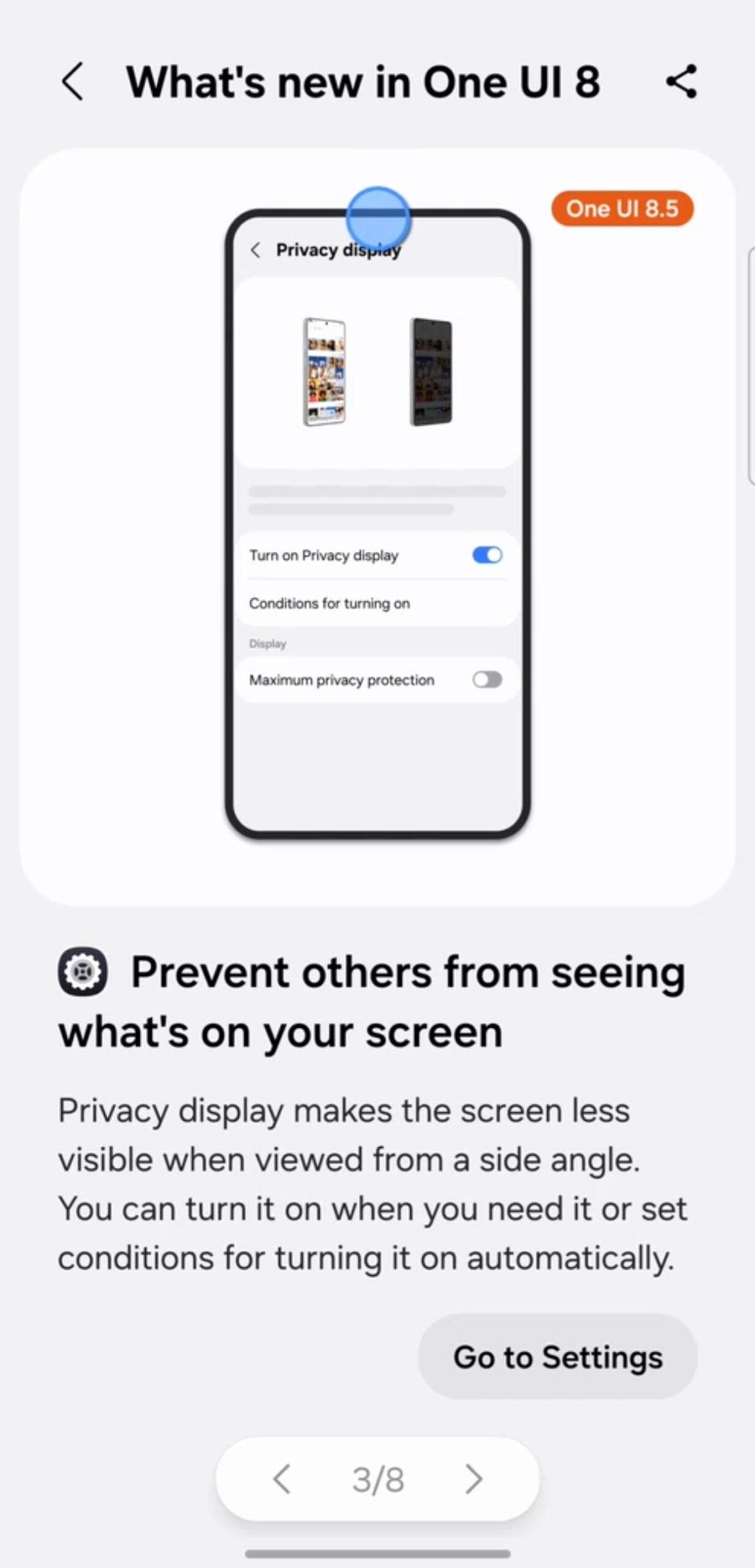consejos de privacidad de la pantalla samsung galaxy s26 ultra one ui 8.5