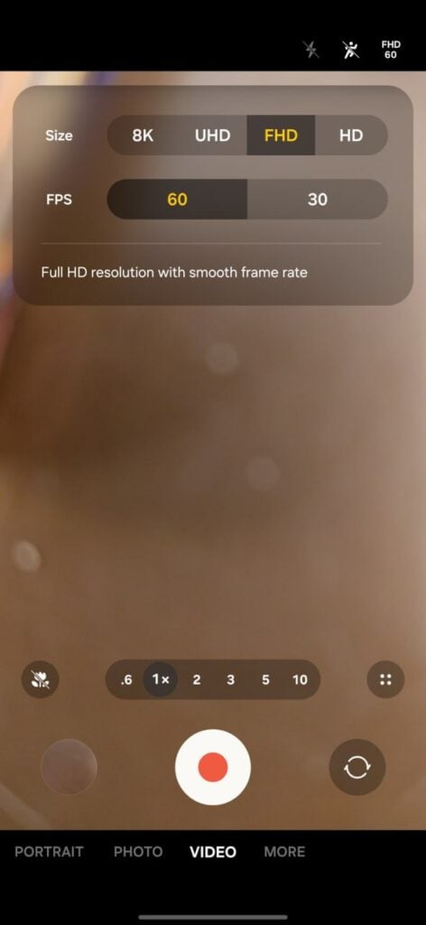 Samsung Video Resolutin UI One UI 8.0