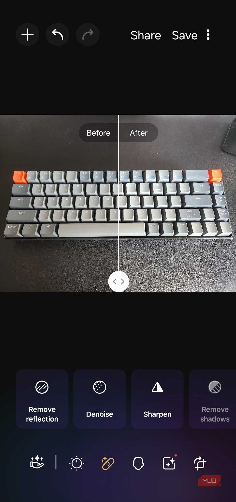 Editar una foto en la aplicación Galaxy Enhance X en un teléfono Galaxy