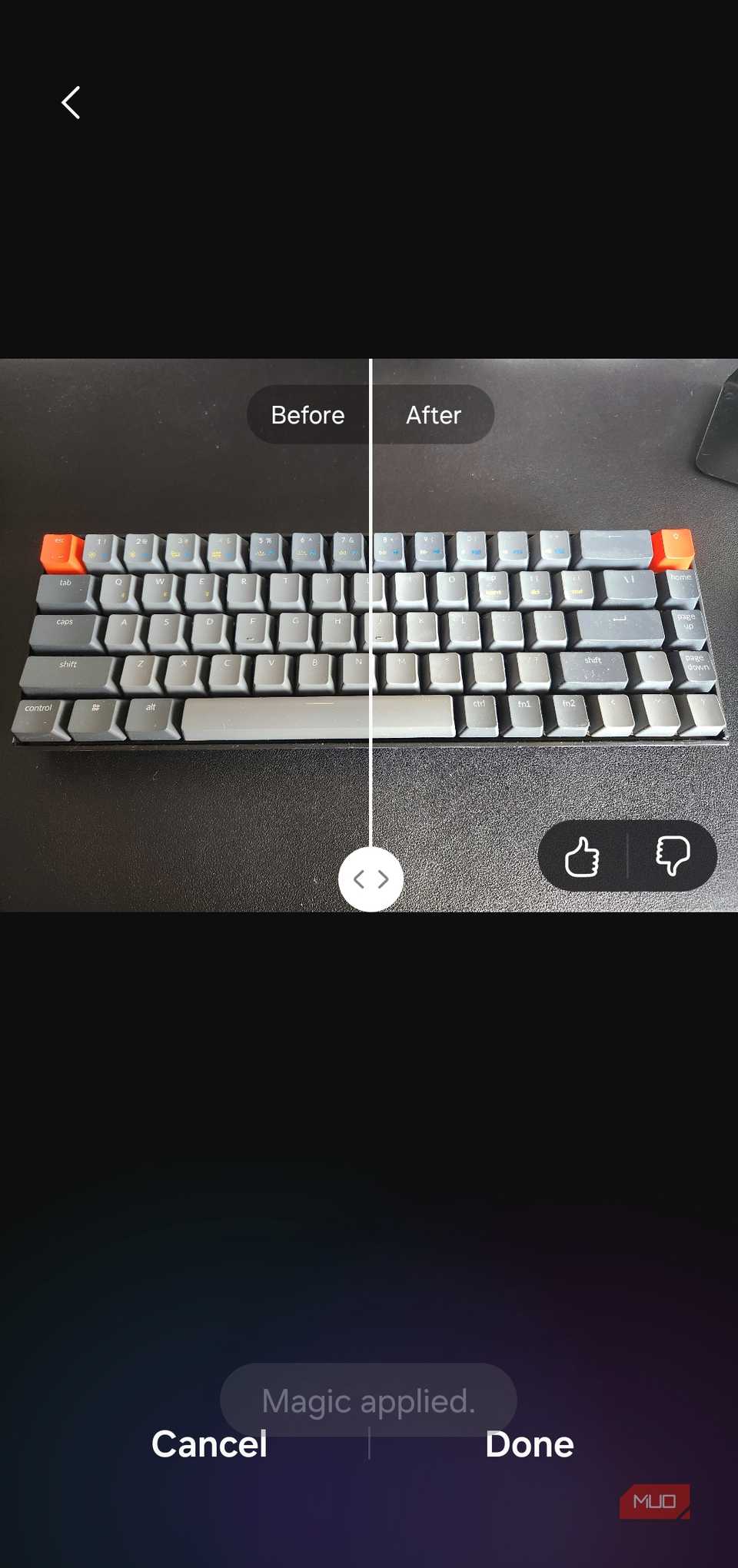 Edición de fotografías en la aplicación Galaxy Enhance X en el teléfono Galaxy
