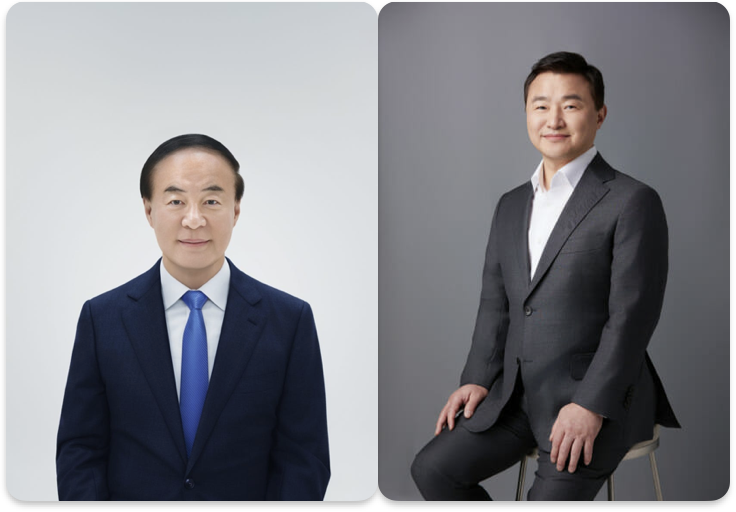 Los codirectores ejecutivos de Samsung Electronics, Jun Young-hyun (izquierda) y Roh Tae-moon (Samsung Electronics)