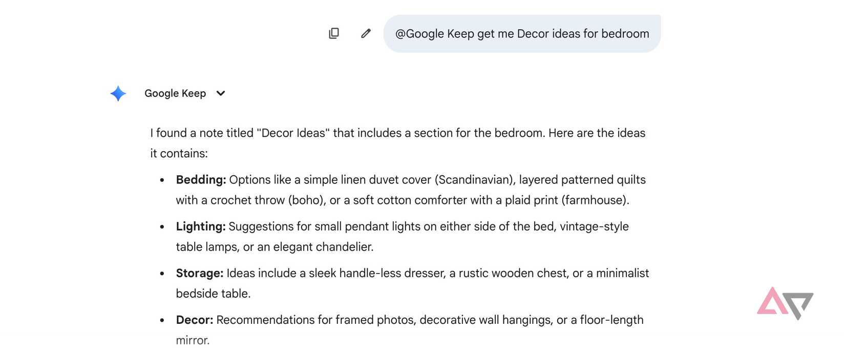 Géminis encuentra información en Google Keep