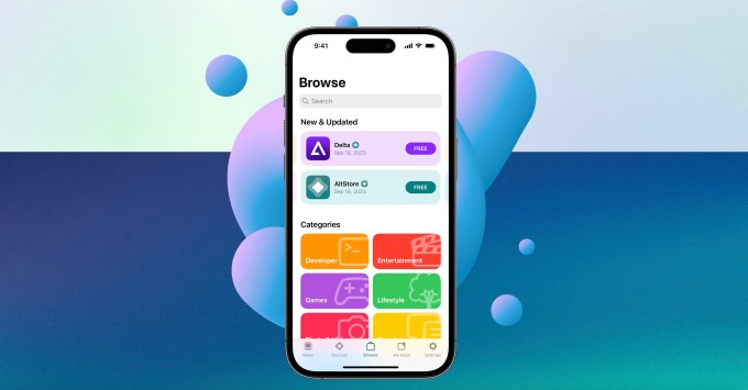 Captura de pantalla de AltStore en iPhone