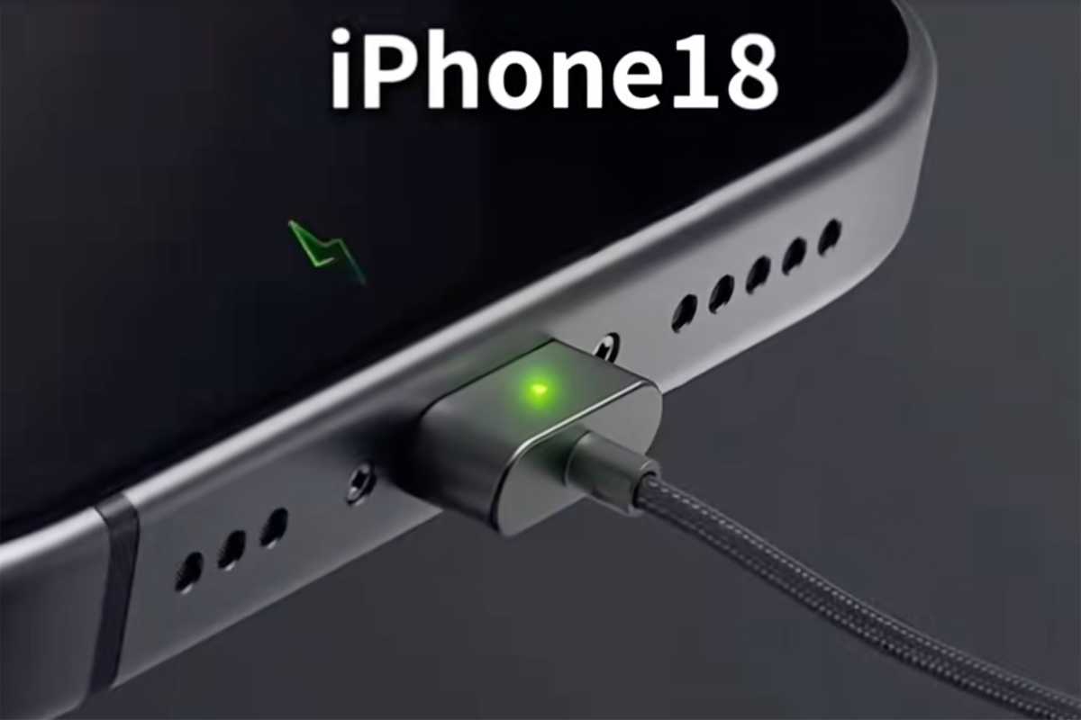 Vídeo de TikTok del iPhone 18 con conector MagSafe
