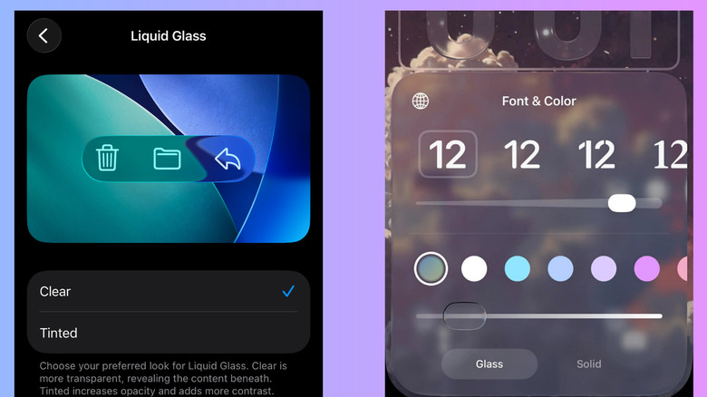 iPhone iOS 26 que muestra personalizaciones de Liquid Glass