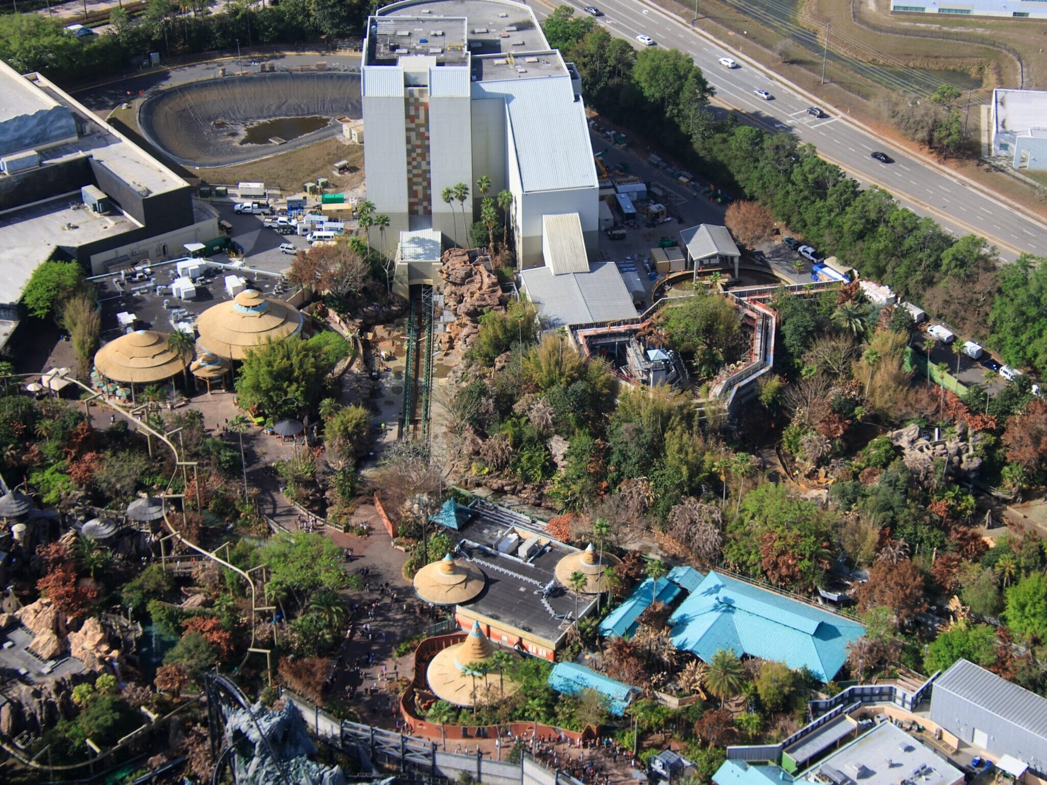 Fotografías aéreas del paseo USF Jurassic Park River Adventure realizadas por bioreconstruct.