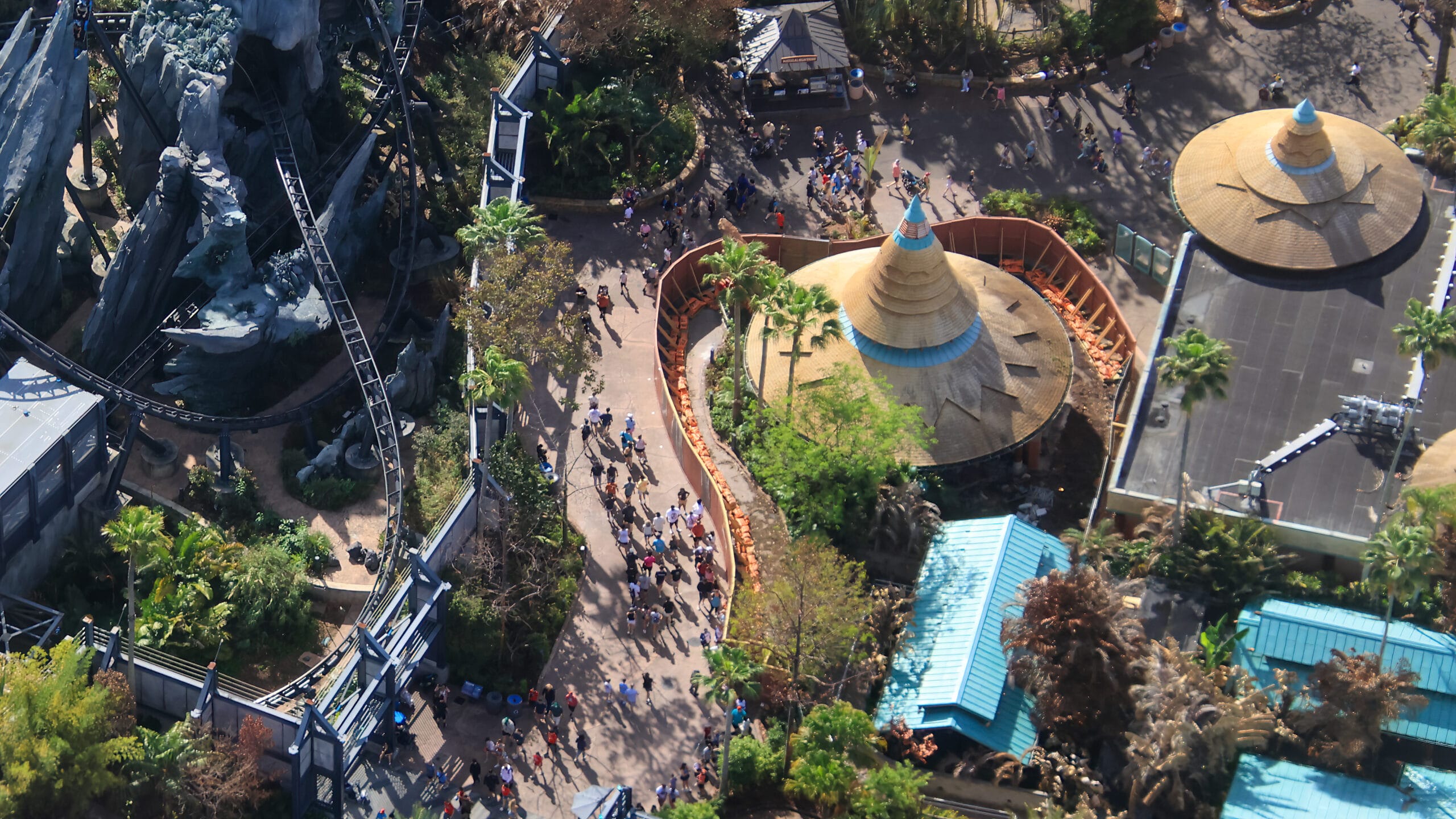 Fotografías aéreas del paseo USF Jurassic Park River Adventure realizadas por bioreconstruct.